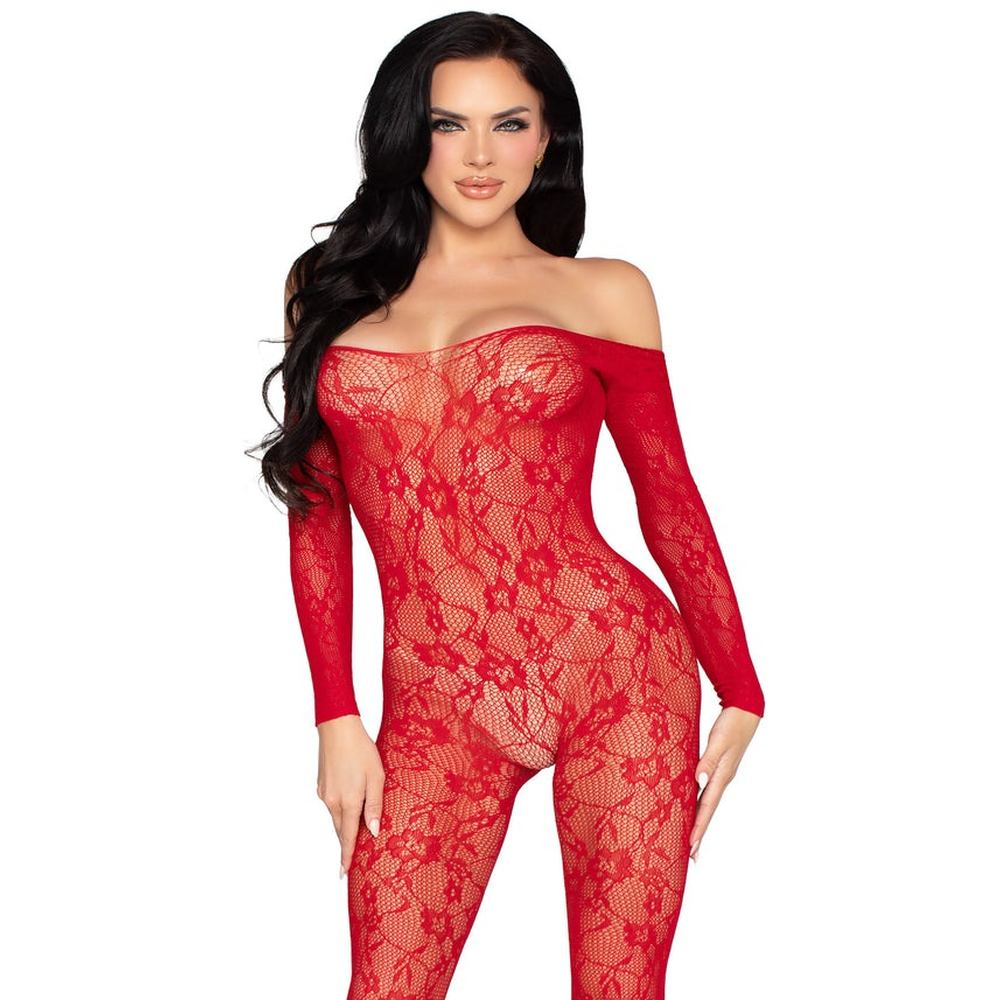 Leg Avenue - Lace Lingerie Bodystocking - Rood